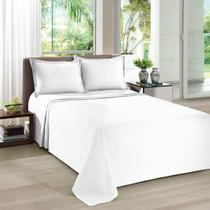 Colcha Piquet Lisa Queen + 02 Porta Travesseiros Branco