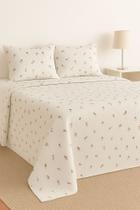 Colcha Piquet Queen 3 PEÇAS BOTÃO NEGATIVO