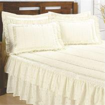 Colcha Presente Casamento Lese Casal King 07 Peças - Palha