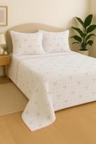 Colcha Queen 3 Peças Cobre Leito Macio Algodão Misto Lacinhos Colcha Queen 3 Peças Cobre Leito Macio Algodão Misto Lacinhos