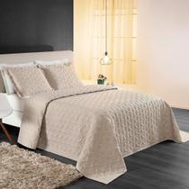 Colcha Queen 3 Peças Cobre Leito Micropercal 200 fios Bordado Ágata