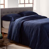 Colcha Queen 300 Fios Kacyumara Square 03 Peças Marinho