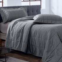 Colcha Queen 300 Fios Kacyumara Square 03 Peças Silver