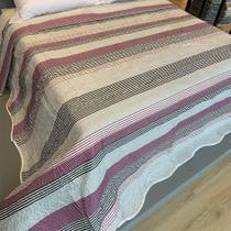 Colcha Queen Basic 100% Poliéster 210x230cm Listras Cinza