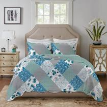 Colcha queen boutis 03 pçs 2,40/2,60 estampada