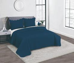 Colcha Queen Camesa Bullet 3 Peças 240x260 Marinho Colcha Queen Camesa Bullet 3 Peças 240x260 Marinho