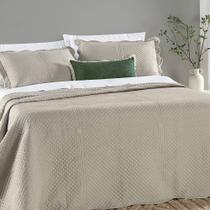 Colcha Queen Chess Dupla Face Micropercal 200 Fios 3 Peças - Café Latte