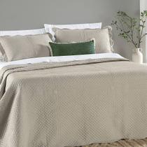 Colcha Queen Chess Dupla Face Micropercal 200 Fios 3 Peças - Café Latte