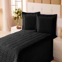 Colcha Queen Clean Preta Enxovais Aquarela 4 peças Colcha Queen Clean Preta Enxovais Aquarela 4 peças