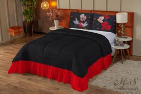Colcha queen dupla face mikey e miney - preto Colcha queen dupla face mikey e miney - preto