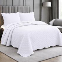 Colcha Queen Elos 3 Peças Branco Camesa 240x260cm Colcha Queen Elos 3 Peças Branco Camesa 240x260cm