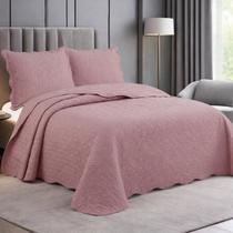 Colcha Queen Elos 3 Peças Rosa Camesa 240x260cm