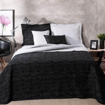 Colcha Queen Jacquard Dual Dupla Face 5 Peças - Preto - To Decorando
