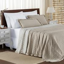 Colcha Queen Magnólia 200 Fio Bordada Luxo Conforto E Qualidade