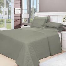 Colcha Queen Matelasse 240x260cm C/3 Peças Microfibra Cinza Damata