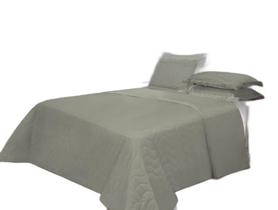 Colcha Queen Matelasse Liso Microfibra Cinza - Damata