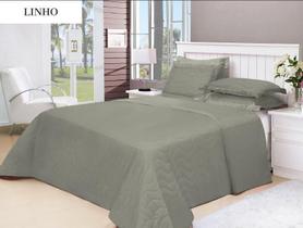 Colcha Queen Matelasse Liso Microfibra Cinza - Damata