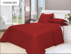 Colcha Queen Matelasse Liso Microfibra Vermelho - Damata