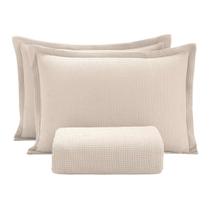 Colcha Queen Piquet Dohler 03 Peças Lisa 2,40X2,50M Bege