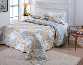 Colcha Queen Rozac Dupla Face Estampado Micromatelado 3 Peças