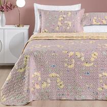 Colcha Queen Size Babado Florença Bordado Dupla Face 200