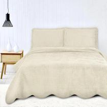 Colcha Queen SIze Velvet Neo 240x260m C/3 Peças Cor Bege Camesa