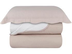 Colcha Queen Sultan Microfibra Vitoria Bege - 3 Peças