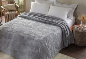 Colcha Queen Vintage Classic Melody 240x260cm Cor Cinza Lead Jolitex