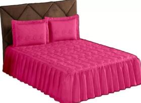 Colcha Romance Bordado Para Cama Casal Padrão Com Babado Kit 3 Peças Para Cama Posta!
