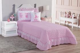 Colcha Rosa Solteiro 5 Peças Ballet Menina Oferta - F MARCELLINO ENXOVAIS Colcha Rosa Solteiro 5 Peças Ballet Menina Oferta - F MARCELLINO ENXOVAIS