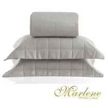 Colcha Satinee Square Fend Stone Solteiro