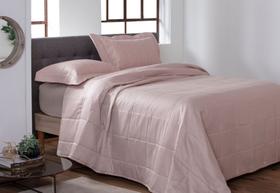 Colcha Satinee Square Kacyumara Casal Luxo em Algodão Egípcio 300 Fios