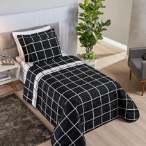 Colcha solteiro 2 pç estampado dupla face 200 fios 2,40x1,80