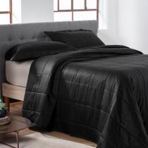 Colcha Solteiro 300 Fios Kacyumara Square 02 Peças Preto Colcha Solteiro 300 Fios Kacyumara Square 02 Peças Preto