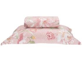 Colcha Solteiro Bett Design Microfibra Romantic Flowers Rosa 2 Peças Colcha Solteiro Bett Design Microfibra Romantic Flowers Rosa 2 Peças