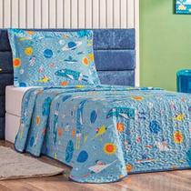 Colcha Solteiro Bouti Kids Dupla Face Estampado 2 Peças - Astronauta