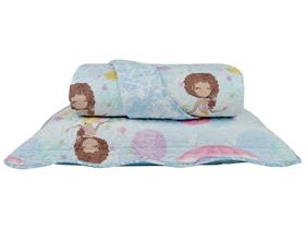 Colcha Solteiro Boutis Infantil Santista Sereia Azul