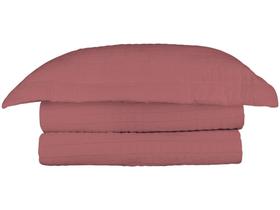 Colcha Solteiro Camesa 100% Poliéster 150 Fios - Loft Vermellho 2 Peças