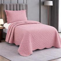 Colcha Solteiro Elos 2 Peças Rosa Camesa 160x240cm Colcha Solteiro Elos 2 Peças Rosa Camesa 160x240cm
