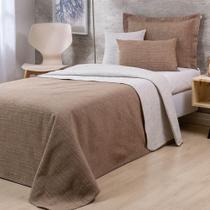 Colcha Solteiro Jacquard Dual Dupla Face 4 Peças - Bege - To Decorando