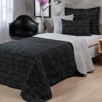 Colcha Solteiro Jacquard Dual Dupla Face 4 Peças - Preto Colcha Solteiro Jacquard Dual Dupla Face 4 Peças - Preto
