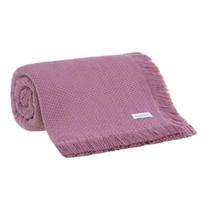 Colcha Solteiro Jacque com Franja 160x220 cm Rosa Buddemeyer