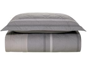 Colcha Solteiro Karsten 100% Algodão Gael Azul e Cinza 2 Peças