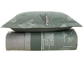 Colcha Solteiro Karsten 100% Algodão Militar II Verde e Branco 2 Peças Colcha Solteiro Karsten 100% Algodão Militar II Verde e Branco 2 Peças