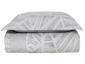 Colcha Solteiro Karsten 100% Algodão Moura Branco e Cinza 2 Peças Colcha Solteiro Karsten 100% Algodão Moura Branco e Cinza 2 Peças