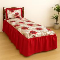 Colcha Solteiro Lorena 2 Peças De Tecido estampado Com Babado 2,50m x 1.80m Colcha Solteiro Lorena 2 Peças De Tecido estampado Com Babado 2,50m x 1.80m