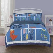 Colcha Solteiro Mellow Infantil C/2 Peças Estampa Dino 1,80X2,40M Sultan