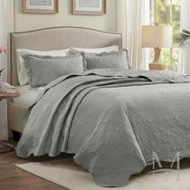 Colcha Solteiro Patchwork Corttex Lisa Milão 02 Peças Cinza Colcha Solteiro Patchwork Corttex Lisa Milão 02 Peças Cinza