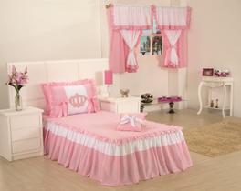 Colcha Solteiro Realeza Rosa 03 Peças Colcha Solteiro Realeza Rosa 03 Peças