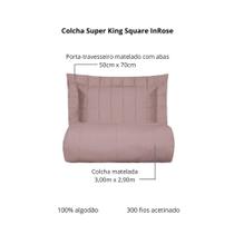 Colcha Super King 300 Fios Kacyumara Square 03 Peças In Rose